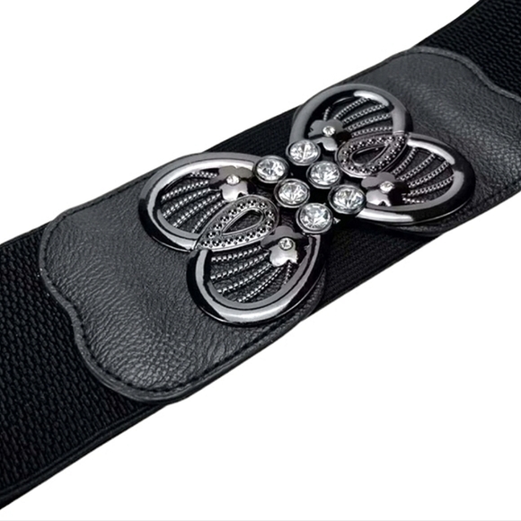 Rhinestone Butterfly Wide Width Belt - Picture 3 of 3